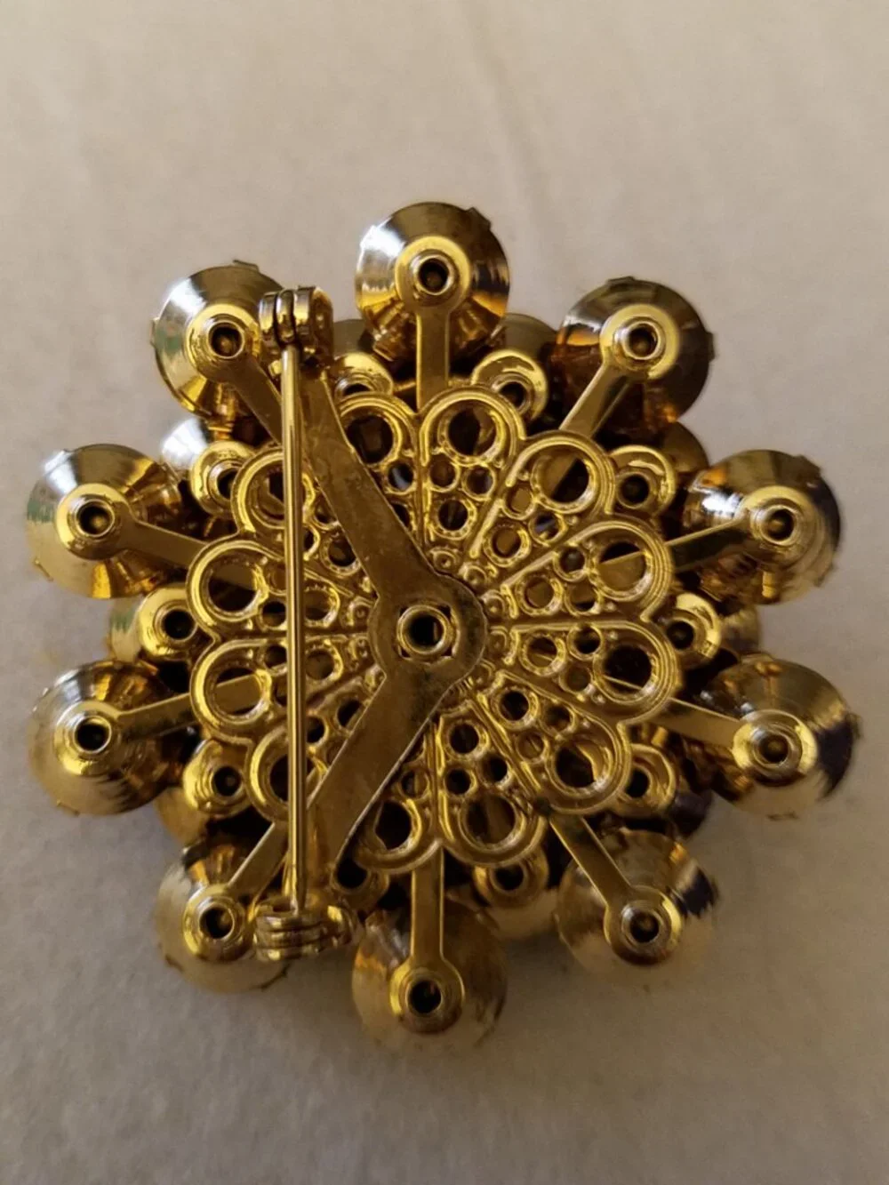 Vintage Purple Faceted Rhinestone Stacked Brooch